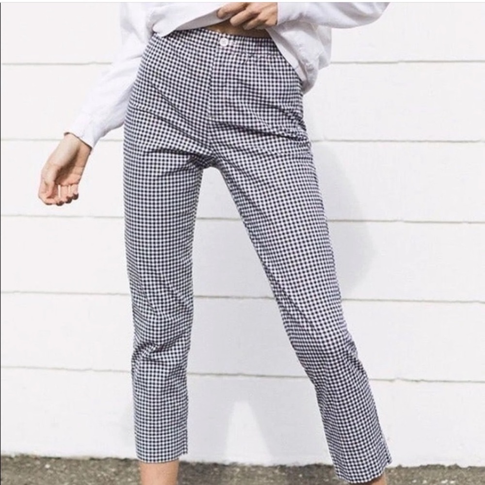 Brandy Melville Gingham Tilden Crop Ankle Pants